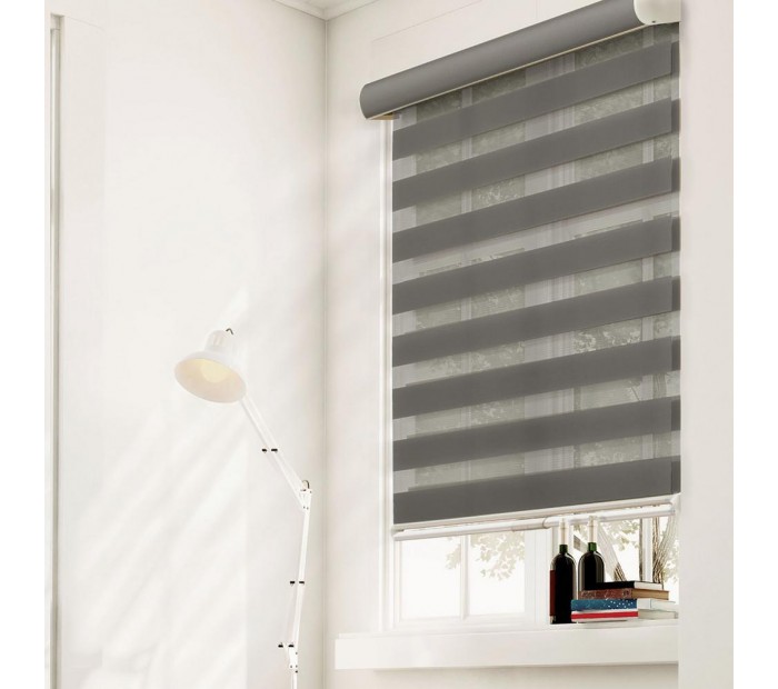 Rolo zavjesa zebra 45x90 TAMNO SIVA