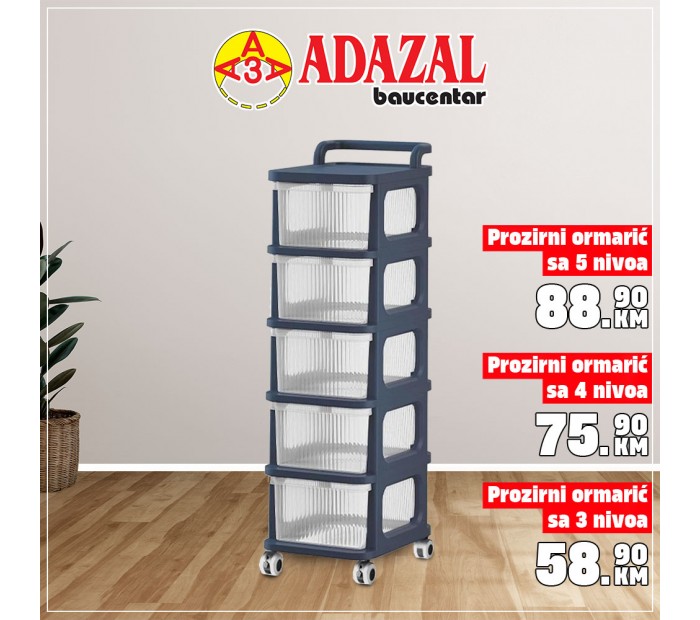 PVC ormari prozirni sa 4 ladice AD23-1008
