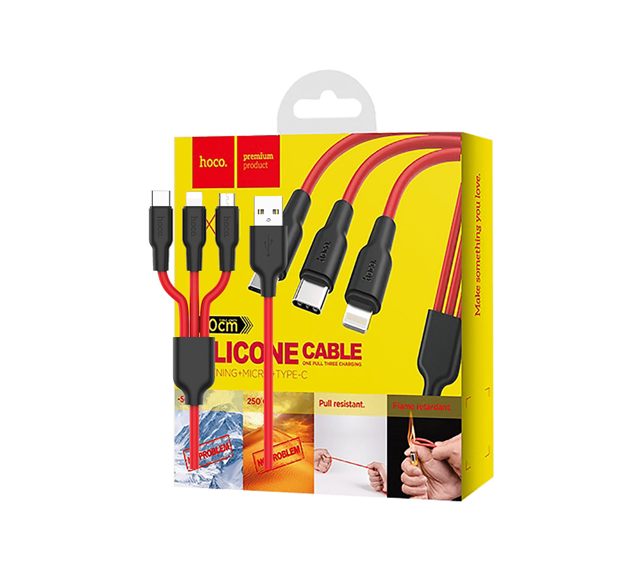 USB kabl, 3in1, microUSB, type C, Lightning, 1.2 met., 2 A - Adazal.ba