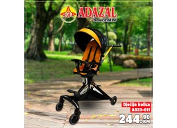 Dječija kolica NARANDŽASTO CRNA AD23-011
